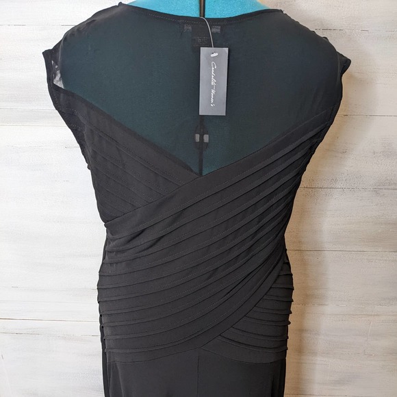 Candalite Women's Long Black Maxi Dress with Fitted Bodice Stretch Size 1X NWT - Picture 4 of 5